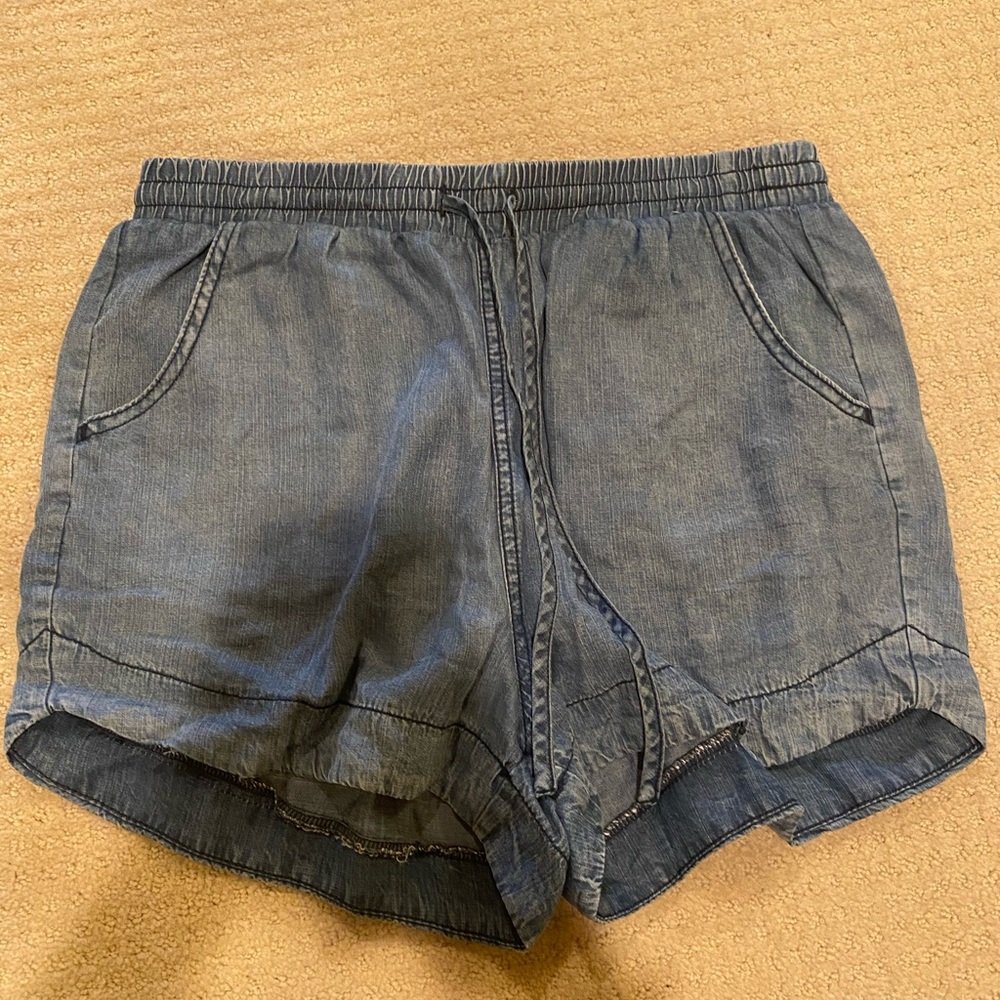 Loose Jean Colored Shorts